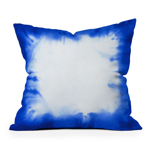 Jacqueline Maldonado Edge Dye Blue Outdoor Throw Pillow