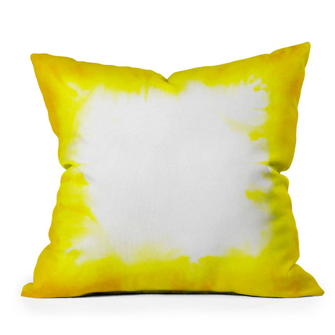 Jacqueline Maldonado Edge Dye Yellow Outdoor Throw Pillow