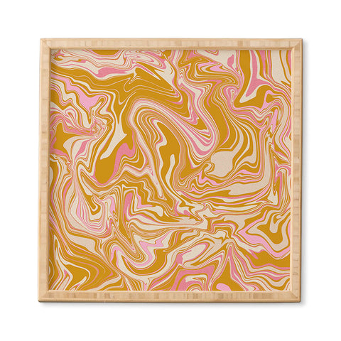 Jacqueline Maldonado Groovy Marble Pink Ochre Framed Wall Art