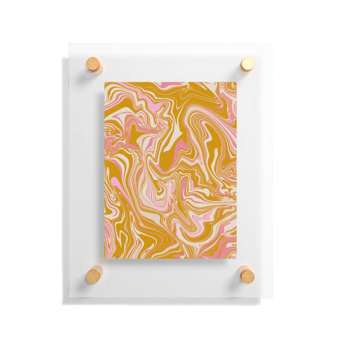 Jacqueline Maldonado Groovy Marble Pink Ochre Floating Acrylic Print