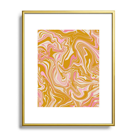 Jacqueline Maldonado Groovy Marble Pink Ochre Metal Framed Art Print