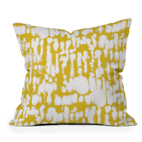 Jacqueline Maldonado Inky Inverse Yellow Outdoor Throw Pillow