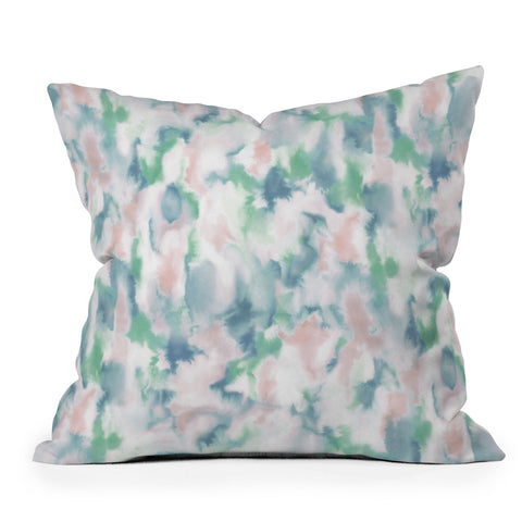 Jacqueline Maldonado Love Spell Green Pink Blue Outdoor Throw Pillow