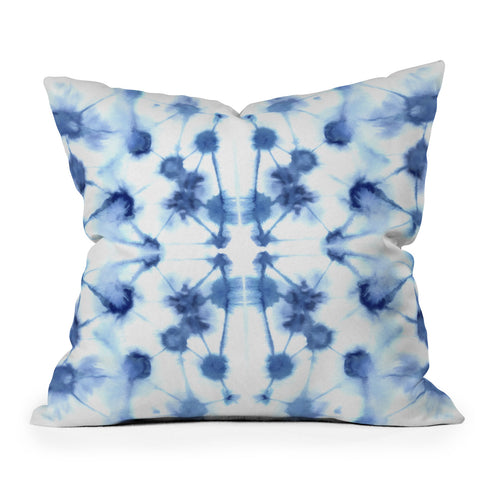 Jacqueline Maldonado Mirror Dye Blue Outdoor Throw Pillow