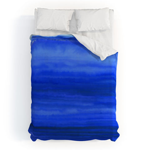 Jacqueline Maldonado Ombre Waves Blue Ocean Duvet Cover