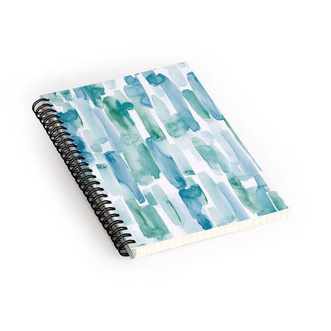 Jacqueline Maldonado Organic Dashes Blue Green Spiral Notebook