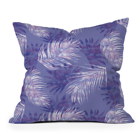 Jacqueline Maldonado Palms Overlay Purple Outdoor Throw Pillow