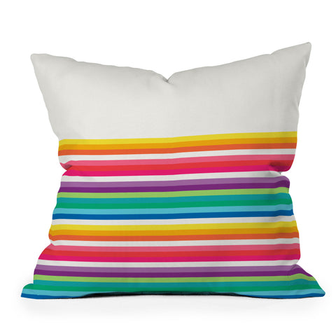 Jacqueline Maldonado Rainbow Stripe Outdoor Throw Pillow