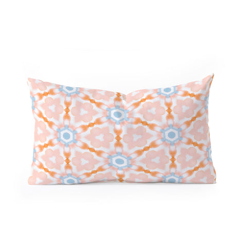Jacqueline Maldonado Soft Orange Dye Tessellation Oblong Throw Pillow