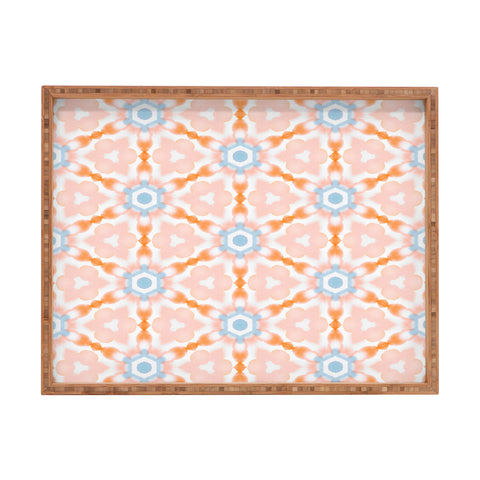 Jacqueline Maldonado Soft Orange Dye Tessellation Rectangular Tray