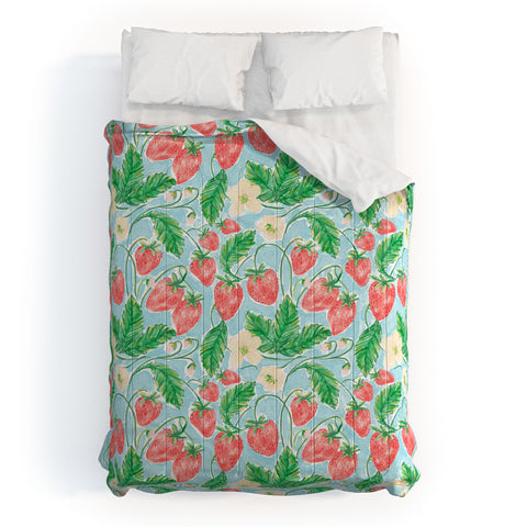Jacqueline Maldonado Strawberries Watercolor Comforter