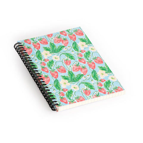 Jacqueline Maldonado Strawberries Watercolor Spiral Notebook