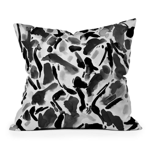 Jacqueline Maldonado Synthesis Black and White Outdoor Throw Pillow