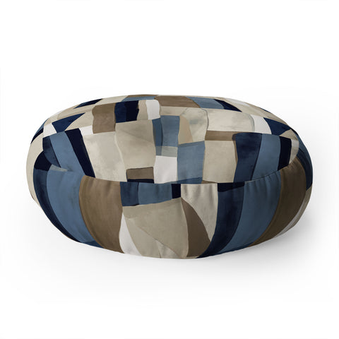 Jacqueline Maldonado Textural Abstract Geometric Floor Pillow Round