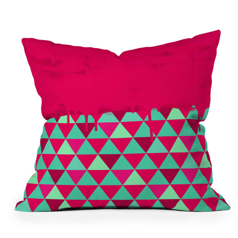 Jacqueline Maldonado Triangle Dip Pink Outdoor Throw Pillow