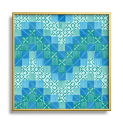 Jacqueline Maldonado Ultra Steady Blue Green Square Metal Framed Art Print