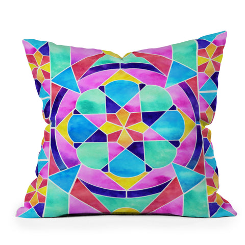 Jacqueline Maldonado Watercolor Geometric 1 Outdoor Throw Pillow