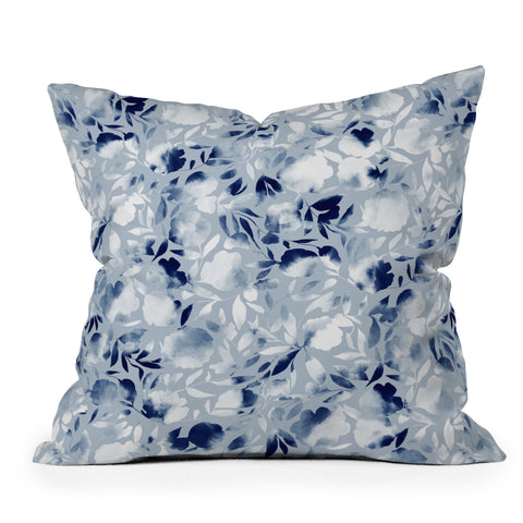 Jacqueline Maldonado Watercolor Papercut Blue Outdoor Throw Pillow