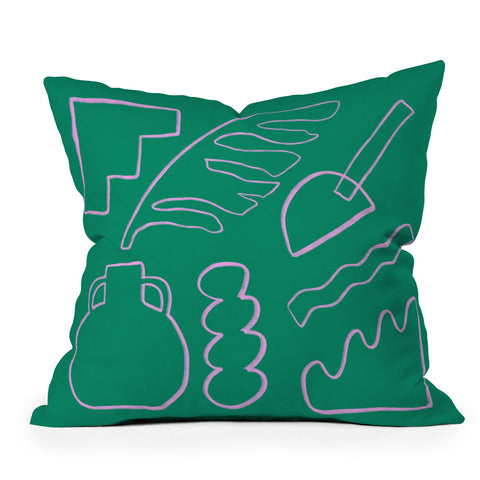 Jae Polgar Artifacts Outdoor Throw Pillow