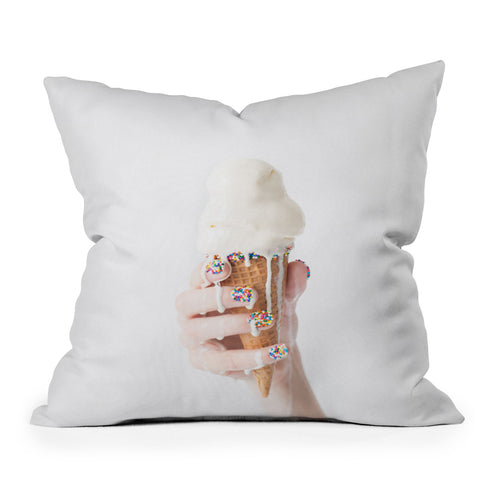 Jeff Mindell Photography Melting Ice Cream Outdoor Throw Pillow