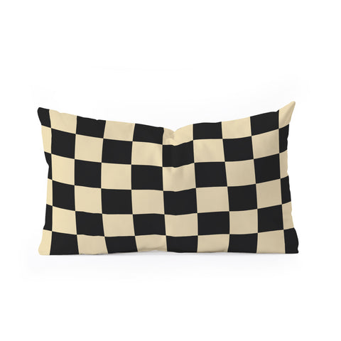 Jen Du Classy Checkerboard Oblong Throw Pillow