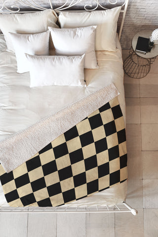 Jen Du Classy Checkerboard Fleece Throw Blanket