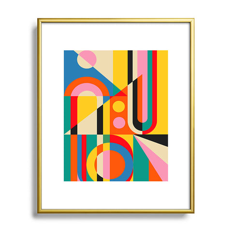 Jen Du Colorful Geometrics Metal Framed Art Print