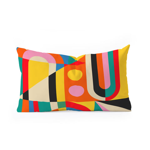 Jen Du Colorful Geometrics Oblong Throw Pillow