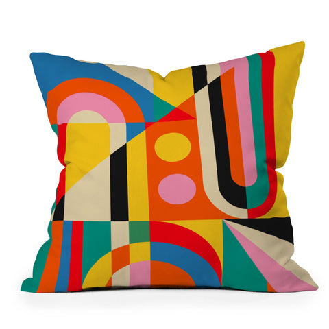 Jen Du Colorful Geometrics Throw Pillow