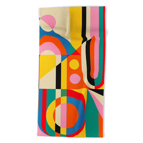 Jen Du Colorful Geometrics Beach Towel