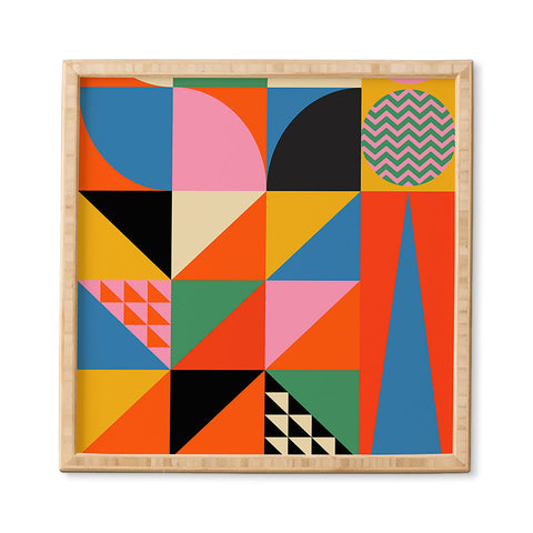 Jen Du Geometric abstraction in color Framed Wall Art