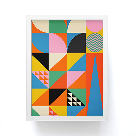 Jen Du Geometric abstraction in color Framed Mini Art Print