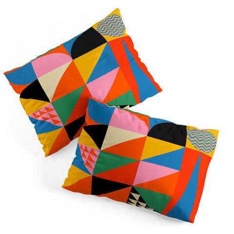 Jen Du Geometric abstraction in color Pillow Shams