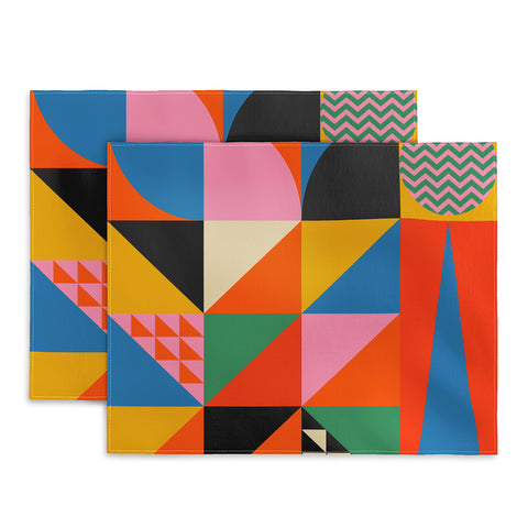 Jen Du Geometric abstraction in color Placemat
