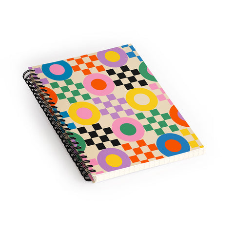 Jen Du Lucky Checkerboard Spiral Notebook
