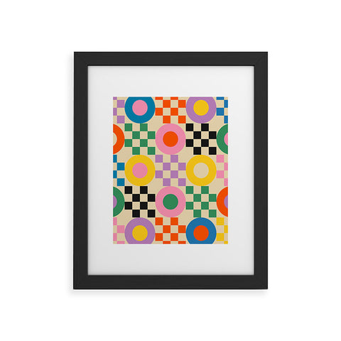 Jen Du Lucky Checkerboard Framed Art Print