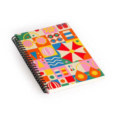Jen Du Summer Beach Lifestyle Spiral Notebook