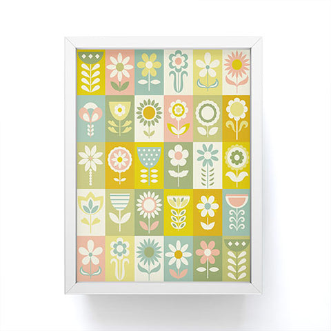 Jenean Morrison 50s Flower Grid Framed Mini Art Print