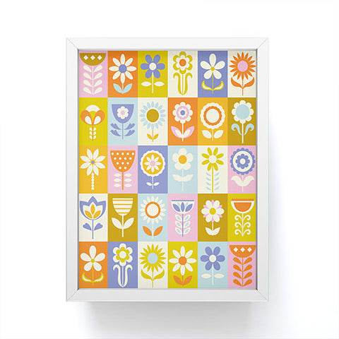 Jenean Morrison 60s Flower Grid Framed Mini Art Print
