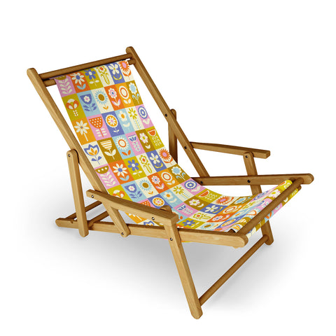 Jenean Morrison 60s Flower Grid Sling Chair