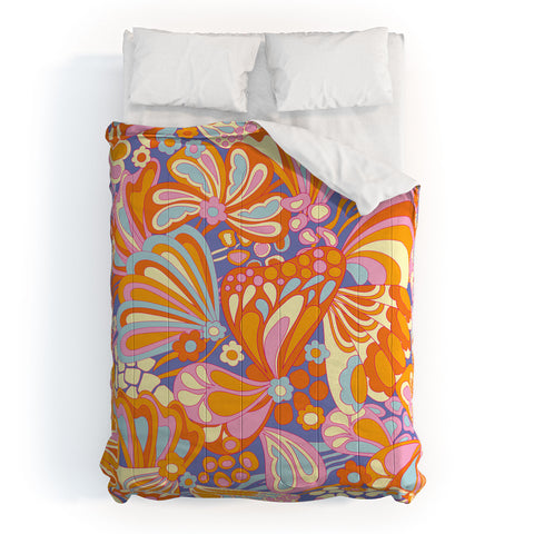 Jenean Morrison Abstract Butterfly Lilac Comforter