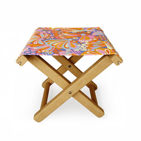 Jenean Morrison Abstract Butterfly Lilac Folding Stool