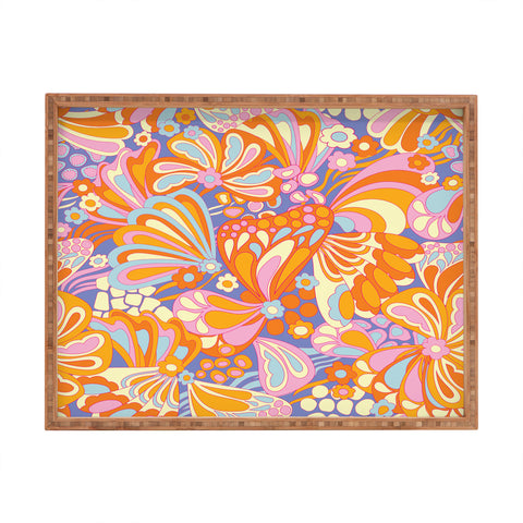Jenean Morrison Abstract Butterfly Lilac Rectangular Tray