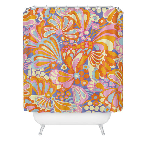Jenean Morrison Abstract Butterfly Lilac Shower Curtain