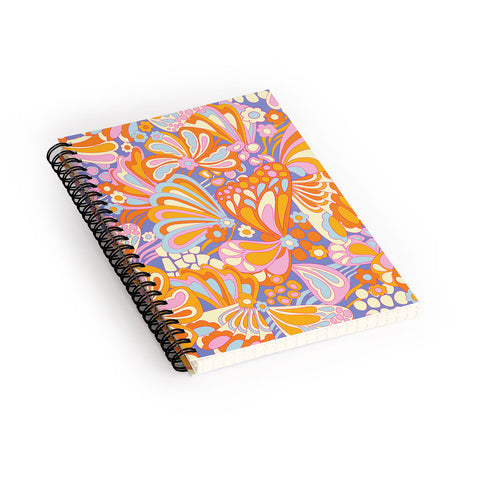Jenean Morrison Abstract Butterfly Lilac Spiral Notebook