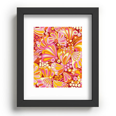Jenean Morrison Abstract Butterfly Pink Recessed Framing Rectangle