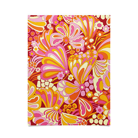 Jenean Morrison Abstract Butterfly Pink Poster