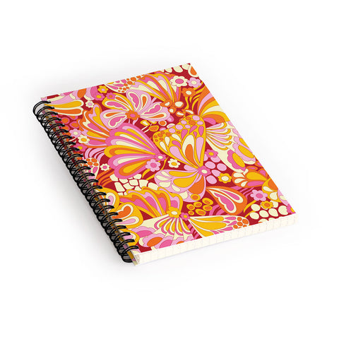 Jenean Morrison Abstract Butterfly Pink Spiral Notebook