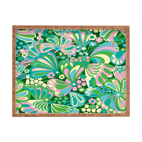 Jenean Morrison Abstract Butterfly Rectangular Tray