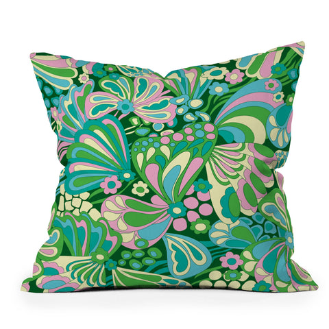 Jenean Morrison Abstract Butterfly Outdoor Throw Pillow